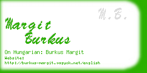 margit burkus business card